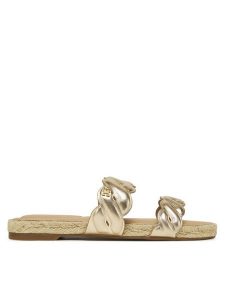 Tommy Hilfiger Espadryle Metallic Rope Espadrille Mule FW0FW08670 Złoty. Żółte espadryle TOMMY HILFIGER, bez wzorów, ze skóry, bez obcasa. Za 339,99 zł.