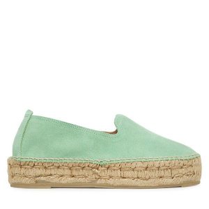 Espadryle Manebi. Zielone espadryle Manebi, bez wzorów, bez obcasa. Za 399,99 zł.