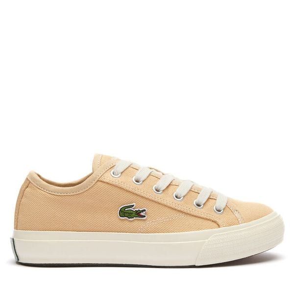 Tenisówki Lacoste. Brązowe trampki Lacoste, bez wzorów, bez zapięcia. Za 259,99 zł.