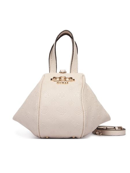 Guess Torebka Anise Mini HWPD99 16770 Écru. Białe torebki klasyczne Guess, z aplikacjami, ze skóry, bez dodatków. Za 357,99 zł.