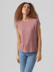 Vero Moda Koszulka "Vmava" w kolorze jasnoróżowym rozmiar: M. Różowe bluzki Vero Moda, m, bez wzorów, bez kołnierzyka, bez ramiączek. Za 61,02 zł.