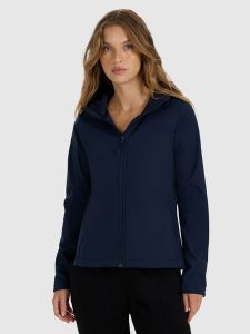 4F Kurtka softshell wiatroodporna membrana 5000 damska - granatowa L. Niebieskie kurtki 4f, na zimę, l, bez wzorów, z materiału, z kapturem. Za 299,99 zł.