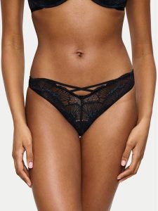 Triumph Stringi Palina Moonlight Kiss 10224827 Czarny. Czarne stringi Triumph, bez wzorów, z syntetyku. Za 81,00 zł.