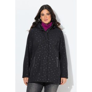 Damskie Kurtka softshell HYPRAR wodoodporna kaptur rozcięcie u dołu. Czarne kurtki Ulla Popken, plus size, bez wzorów, z elastanu, bez kaptura. W wyprzedaży za 479,99 zł.