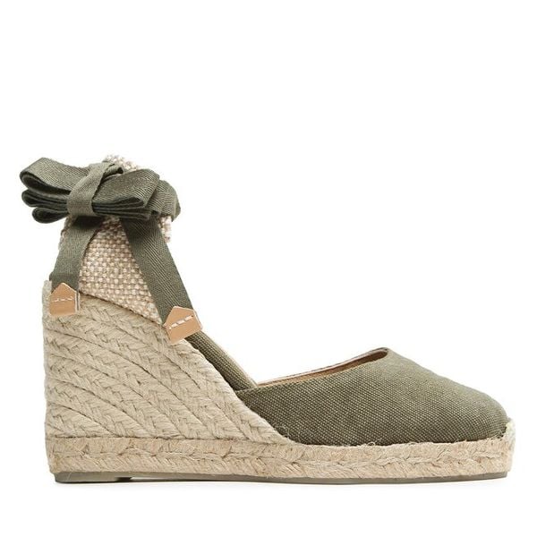 Espadryle Castañer. Zielone espadryle Castañer, bez wzorów, bez obcasa. Za 429,99 zł.