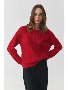 TATUUM Sweter w kolorze czerwonym rozmiar: XL. Czerwone swetry oversize Tatuum, xl, bez wzorów, z wełny, bez ramiączek. Za 208,33 zł.