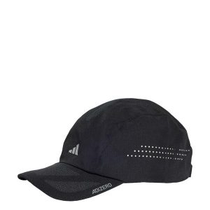 Czapka Runningxadizero Lightweight CLIMACOOL. Czarne czapki ADIDAS, bez wzorów, z materiału. Za 129,00 zł.