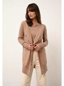 Just Cashmere Kaszmirowy kardigan "Brooke" w kolorze jasnobrązowym rozmiar: XXL. Brązowe kardigany Just Cashmere, z kaszmiru. Za 523,38 zł.