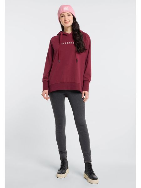 ELBSAND Bluza "Svana" w kolorze czerwonym rozmiar: XS. Czerwone bluzy ELBSAND, xs, bez wzorów, z bawełny, z kapturem. Za 165,71 zł.