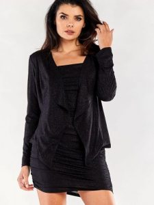 Żakiet Model A559 Black - awama. Czarne marynarki i żakiety Awama, l, bez wzorów, z elastanu. Za 256,23 zł.