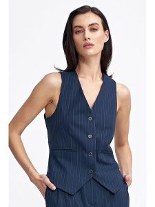Nife Kamizelka w kolorze granatowym rozmiar: 38. Niebieskie kamizelki Nife, bez wzorów, bez kołnierzyka, bez ramiączek, bez kaptura. Za 198,10 zł.