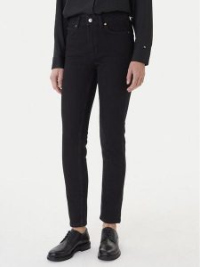 Tommy Hilfiger Jeansy WW0WW46725 Czarny Slim Fit. Czarne jeansy TOMMY HILFIGER, bez wzorów, z bawełny. Za 339,99 zł.