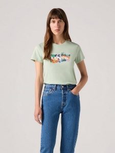 Levi's Koszulka w kolorze zielonym rozmiar: XS. Zielone bluzki Levi's®, s, bez wzorów, z bawełny, bez kołnierzyka, bez ramiączek. Za 61,02 zł.