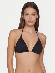 Guess Góra od bikini E6GJ30 MC040 Czarny. Czarne bikini Guess, z aplikacjami, z syntetyku. Za 269,99 zł.