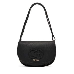 Torebka Guess. Czarne listonoszki Guess, z aplikacjami, bez dodatków. Za 409,99 zł.