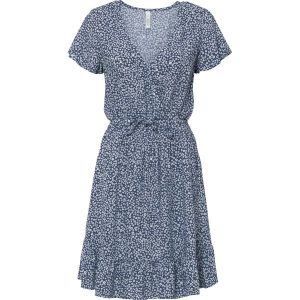 Sukienka mini ze zrównoważonej wiskozy. Niebieskie sukienki bonprix, na lato, bez wzorów, z wiskozy, bez kołnierzyka, bez ramiączek, mini. Za 159,99 zł.