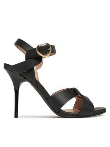 LOVE MOSCHINO Sandały JA16069G1MIA0000 Czarny. Czarne sandały LOVE MOSCHINO, bez wzorów, ze skóry, bez obcasa, na szpilce, bez zapięcia. Za 599,99 zł.