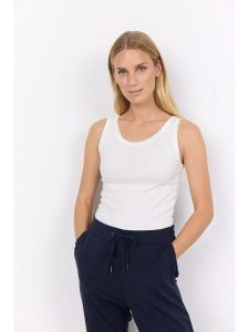 Soyaconcept Top "Ryan" w kolorze białym rozmiar: XS. Białe topy Soyaconcept, xs, bez wzorów, bez kołnierzyka, bez ramiączek. Za 82,95 zł.
