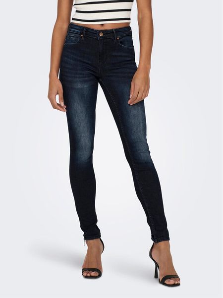 ONLY Jeansy 15209349 Granatowy Skinny Fit. Niebieskie jeansy ONLY, bez wzorów, z bawełny. Za 129,99 zł.