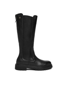 Tommy Hilfiger Kozaki Th Lthr Cleated Long Boot FW0FW08985 Czarny. Czarne kozaki TOMMY HILFIGER, bez wzorów, ze skóry, bez obcasa, na słupku, bez zapięcia. Za 799,99 zł.