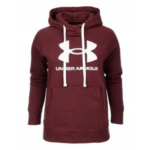 Bluza Z Kapturem Damska Polar Rival. Czerwone bluzy Under Armour, bez wzorów, z polaru, z kapturem. Za 294,99 zł.