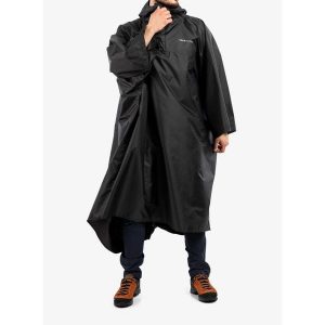 Peleryna przeciwdeszczowa Trekmates Deluxe Poncho - black. Czarne kurtki TREKMATES, uniwersalny, bez wzorów, z poliesteru, bez kaptura. Za 246,39 zł.
