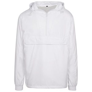 Kurtka Unisex Basic Pull Over Dla Dorosłych. Białe kurtki BUILD YOUR BRAND, xl, bez wzorów, bez kaptura. Za 217,99 zł.