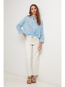 Lin Passion Koszula w kolorze błękitnym rozmiar: 34/36. Niebieskie koszule Lin Passion, bez wzorów, z bawełny, bez kołnierzyka, bez ramiączek. Za 121,99 zł.