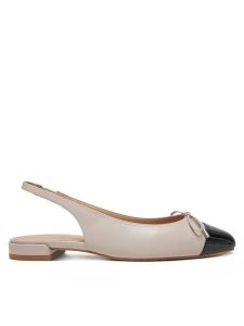 Stuart Weitzman Czółenka Sleek Bow SJ075 Beżowy. Brązowe czółenka Stuart Weitzman, bez wzorów, ze skóry, bez obcasa, bez zapięcia. Za 766,99 zł.