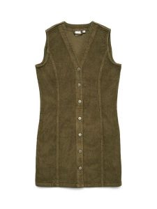 Vero Moda Sukienka codzienna Eden 10333959 Zielony Regular Fit. Zielone kombinezony Vero Moda, l, bez wzorów, z bawełny, bez kołnierzyka, bez ramiączek. Za 169,99 zł.