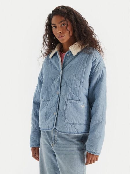 Roxy Kurtka przejściowa Not So Basic ERJJK03675 Niebieski Regular Fit. Niebieskie kurtki Roxy, xs, bez wzorów, z bawełny, bez kaptura. Za 499,99 zł.