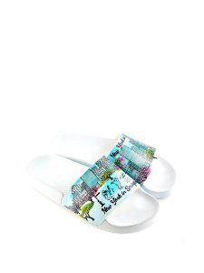 Calceo Klapki w kolorze białym ze wzorem rozmiar: 40. Białe klapki Calceo, bez wzorów, z tworzywa sztucznego, bez obcasa. Za 49,30 zł.