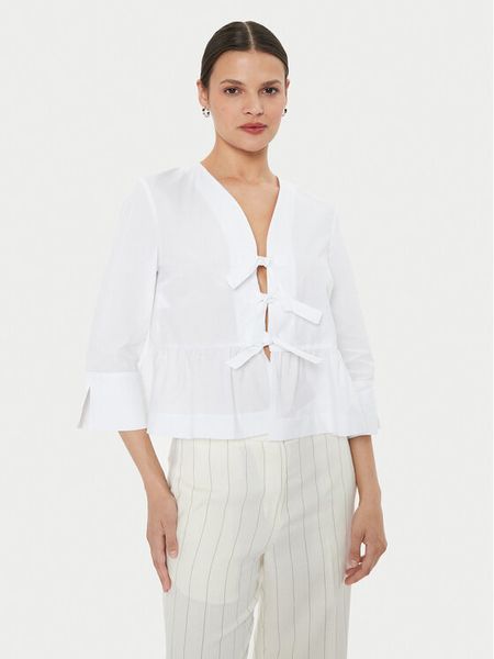 ViCOLO Bluzka TB1518 Biały Regular Fit. Białe bluzki ViCOLO, m, bez wzorów, z bawełny, bez kołnierzyka, bez ramiączek. Za 189,99 zł.