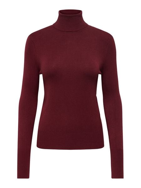 ONLY Golf Venice 15183772 Bordowy Regular Fit. Czerwone golfy ONLY, bez wzorów, z wiskozy. Za 119,99 zł.