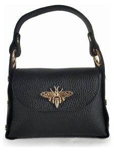 ORE10 Skórzana torebka "Raser" w kolorze czarnym - 17 x 12 x 6 cm rozmiar: onesize. Czarne torebki klasyczne ORE10, z aplikacjami, z materiału, przez ramię, bez dodatków. Za 130,99 zł.