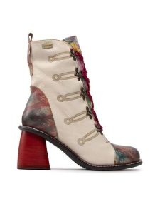 Laura Vita Trzewiki Evcao 01E SL68259-1E Beżowy. Brązowe botki LAURA VITA, bez wzorów, ze skóry, bez obcasa, na słupku, bez zapięcia. Za 489,99 zł.