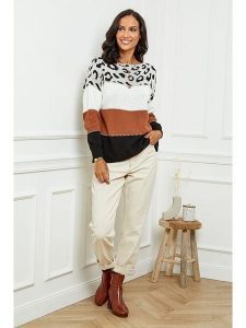 L'armoire de Suzette Sweter w kolorze czarno-kamelowym rozmiar: 38/40. Czarne swetry oversize L'armoire de Suzette, l, bez wzorów, ze splotem, bez ramiączek. Za 165,31 zł.