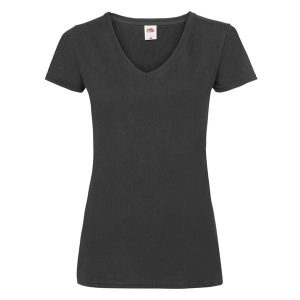 Koszulka Z Dekoltem W Szpic Dla Kobiet. Czarne bluzki FRUIT OF THE LOOM, xl, bez wzorów, sportowe, bez kołnierzyka, bez ramiączek. Za 33,99 zł.