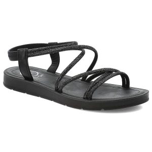 Czarne Sandały Filippo Eleganckie Obuwie Damskie. Czarne sandały Filippo, bez wzorów, bez obcasa, bez zapięcia. Za 99,99 zł.