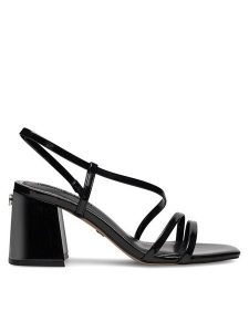 Nine West Sandały WFA2642-1 Czarny. Czarne sandały Nine West, bez wzorów, z syntetyku, bez obcasa, na słupku, bez zapięcia. Za 199,99 zł.