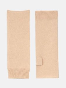 Perfect Cashmere Kaszmirowe mitenki "Jesse" w kolorze beżowym rozmiar: onesize. Brązowe rękawiczki Perfect Cashmere, bez wzorów, z kaszmiru. Za 108,99 zł.