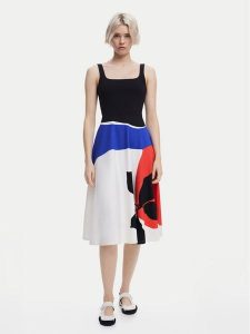 Desigual Sukienka codzienna Ondas 25SWVK41 Kolorowy Regular Fit. Kombinezony Desigual, m, bez wzorów, z bawełny, bez kołnierzyka, bez ramiączek. Za 249,99 zł.