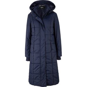 Płaszcz pikowany z odpinanym kapturem. Czarne płaszcze bonprix, bez wzorów. Za 299,99 zł.