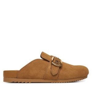 Klapki Guess. Brązowe klapki Guess, z aplikacjami, bez obcasa. Za 494,99 zł.