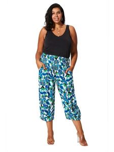 Aller Simplement Spodnie w kolorze niebiesko-białym rozmiar: 42/44. Niebieskie spodnie z wysokim stanem Aller Simplement, bez wzorów, z materiału, z podwyższonym stanem. Za 141,19 zł.