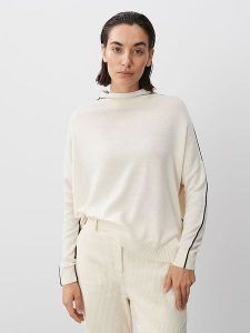 Someday Sweter "Timani" w kolorze kremowym rozmiar: M. Brązowe swetry oversize someday., m, bez wzorów, z kaszmiru, bez ramiączek. Za 219,60 zł.