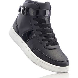 Wysokie sneakersy bonprix czarny. Buty sportowe marki bonprix. Za 37,99 zł.
