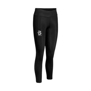 Damskie legginsy Daehlie Sportswear Tempo. Czarne legginsy DAEHLIE, bez wzorów, z materiału, z podwyższonym stanem. Za 290,00 zł.