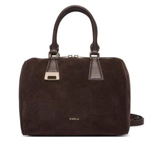 Torebka Furla. Brązowe kuferki Furla, bez wzorów, bez dodatków. Za 1 709,00 zł.