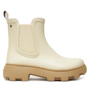 Kalosze Tommy Hilfiger. Brązowe kalosze TOMMY HILFIGER, bez wzorów. Za 379,99 zł.